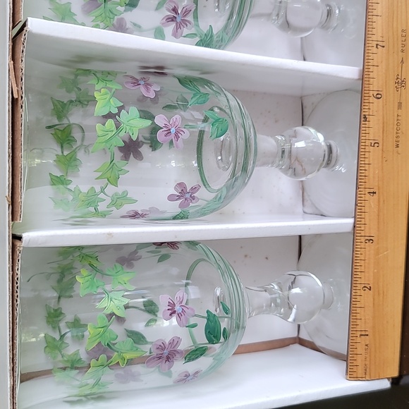 Waverly Garden Room "Sweet Violets" 4 pack Goblets NIB - Picture 13 of 13